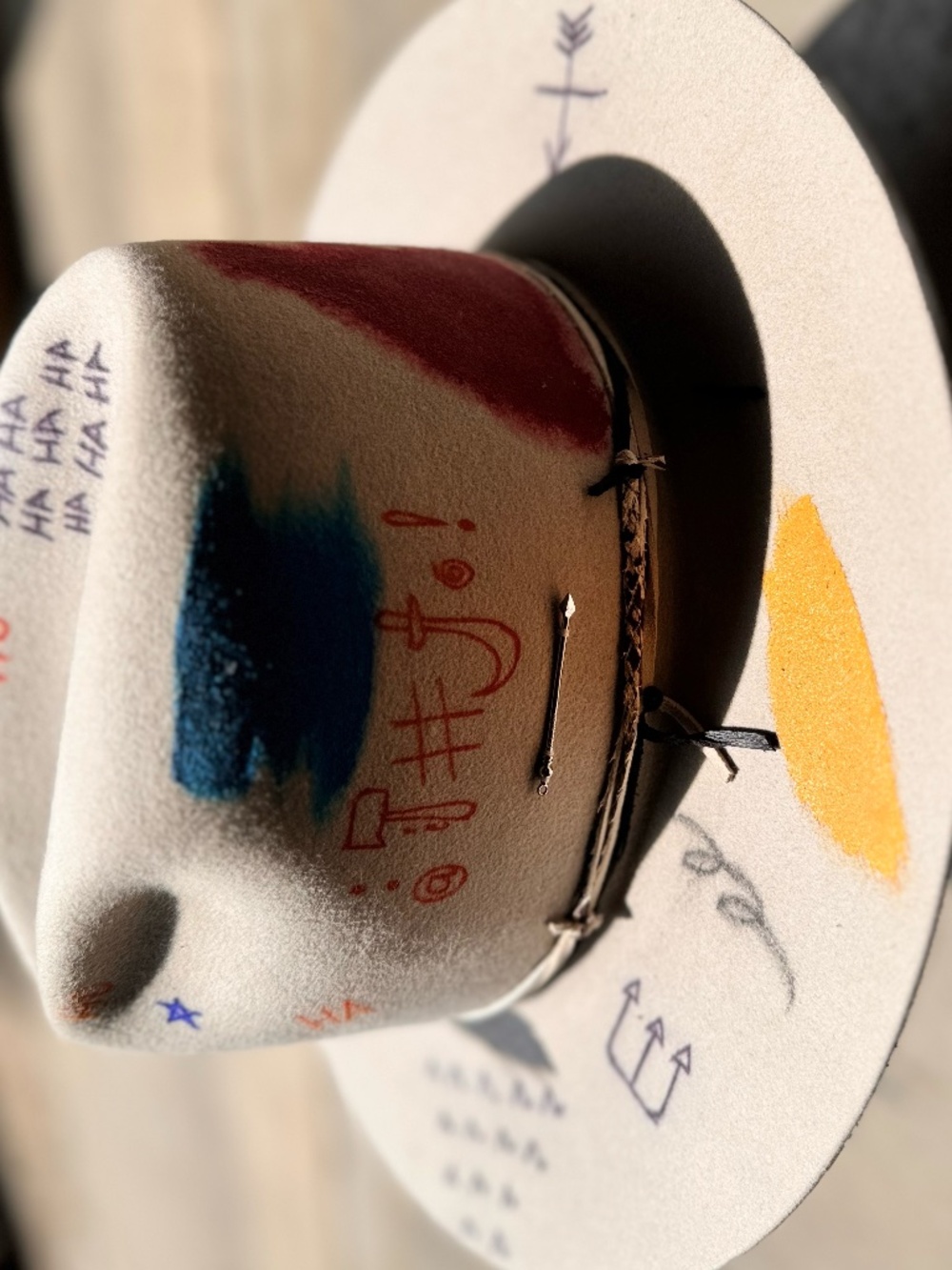 Meshika Basquiat Inspired Hat - Rabbit Felt - Picture 3 of 6